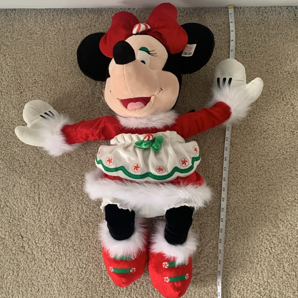 Disney Jumbo Exclusive Christmas MINNIE MOUSE Holiday 29” Plush - Picture 4 of 13